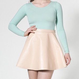american apparel lambskin leather circle skirt
